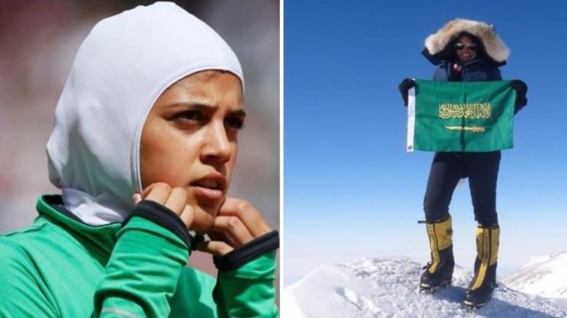 Sara Al-Attar will again compete for Saudi Arabia at the Olympics (L) after making her debut at the Games in London in 2012 Raha Moharrak has become the first Saudi woman to climb six mountain summits. (Reuters/ Saudi Gazette)