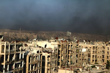 A general view shows rising smoke from burning tyres, which activists said are used to create smoke cover from warplanes, in Aleppo, Syria August 1, 2016. (Reuters)