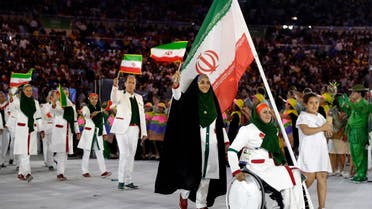 Team Iran arrives during the opening ceremony for the 2016 Summer Olympics in Rio de Janeiro, Brazil, Friday, Aug. 5, 2016. (AP)