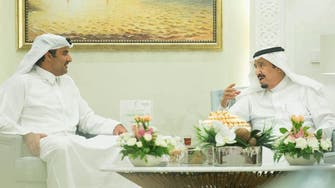 Saudi King Salman meets with Qatari Emir
