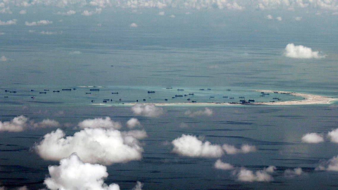 land reclamation of Mischief Reef in the Spratly Islands in the South China Sea. AP