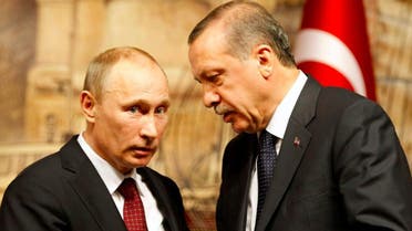 Russia's President Vladimir Putin (L) talks with Turkey's then-Prime Minister Tayyip Erdogan after their news conference in Istanbul December 3, 2012. (Reuters)