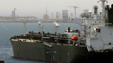 An oil tanker loading crude at Mina Al AHmadi Port, 25 miles (40 km) south of Kuwait City AP