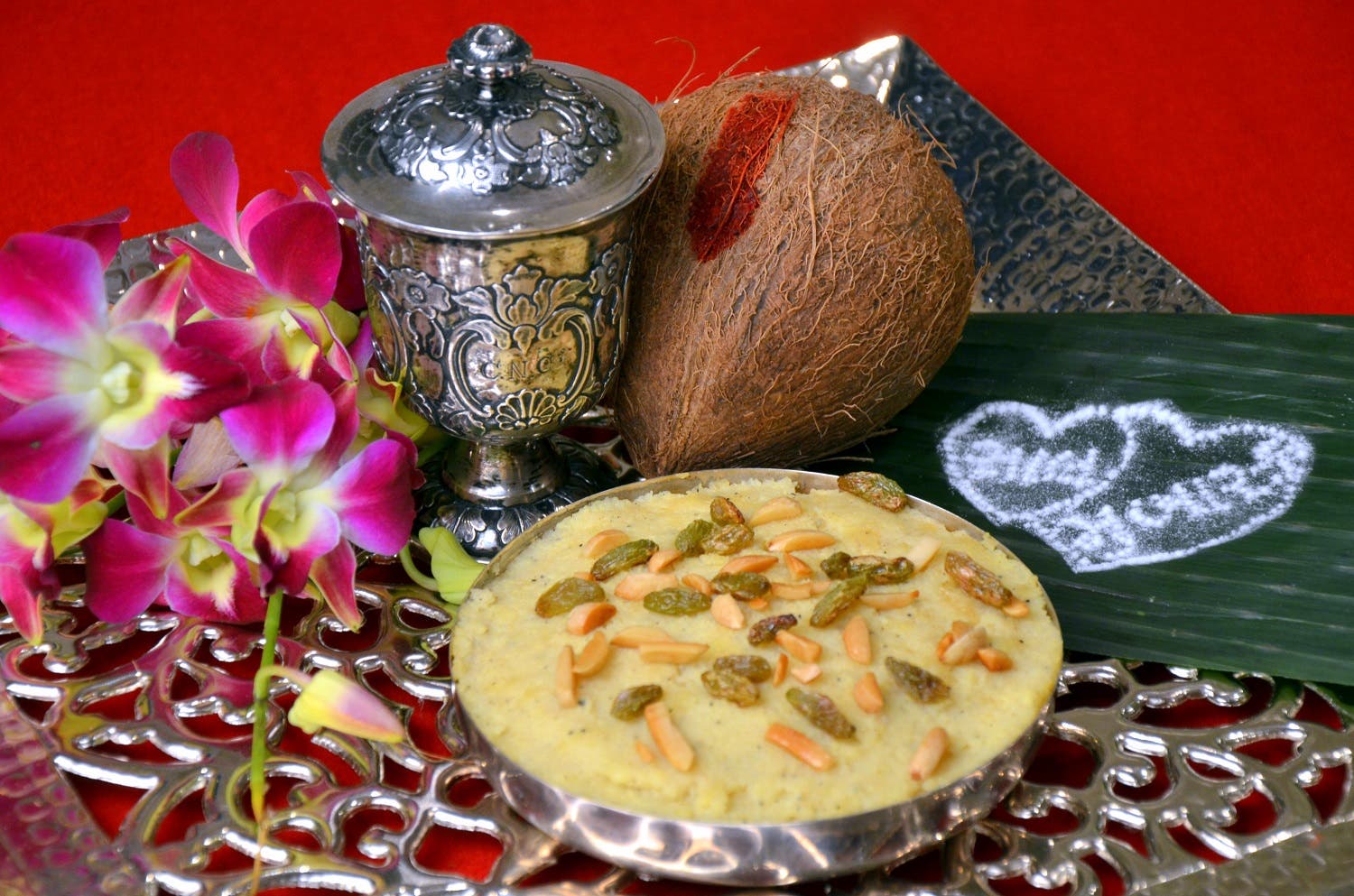 Rava on a Sagun ni Thali - Semolina and Egg Pudding Photo courtesy Sheriar Hirjkaka