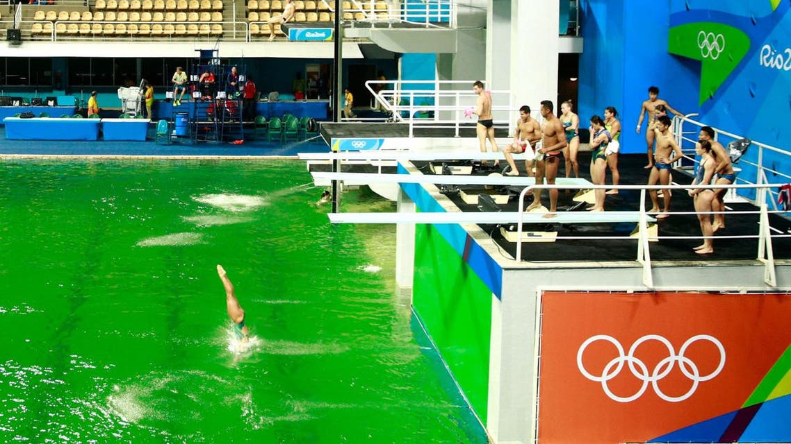 Pool turns green at Rio Olympics. (REUTERS)