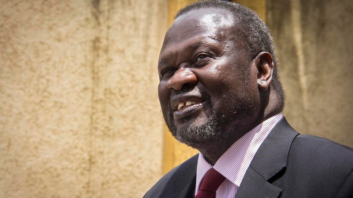 In this file photo of Monday, Aug. 31, 2015. South Sudan's rebel leader Riek Machar. Sudan's rebel leader Machar has fled the country, a spokesman for his party said Thursday Aug. 18. 2016 . The former First Vice President Riek Machar has gone to a safe country in the neighboring East African region, Mabior Garang, a spokesperson for the SPLM-IO party, said in a posting on Facebook..(Photo/Mulugeta Ayene-file)