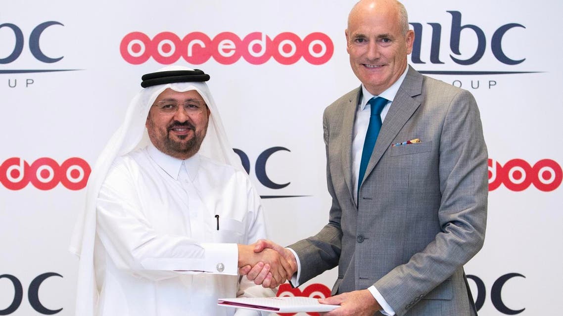 Waleed Mohamed Ebrahim Al Sayed, Chief Executive Officer, Ooredoo Qatar, and Sam Barnett, CEO, MBC Group