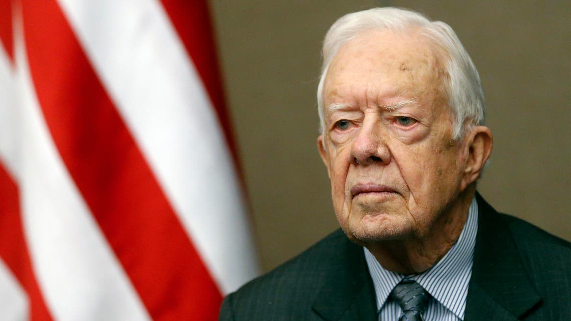 Former President Jimmy Carter smiled as he is awarded the Order of Manuel Amador Guerrero by Panamanian President Juan Carlos Varela during a ceremony at the Carter Center Thursday, Jan. 14, 2016, in Atlanta. The award, named for Panama's first president, is given to recognize distinguished people in the areas of politics, science and the arts. (AP)