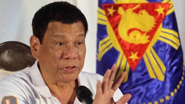 Philippine President Rodrigo Duterte speaks during a news conference in Davao. (Reuters)
