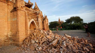 Myanmar soldiers, police seal off ancient temples damaged by quake