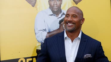Cast member Johnson poses at the premiere of the movie "Central Intelligence" in Los Angeles. (Reuters)