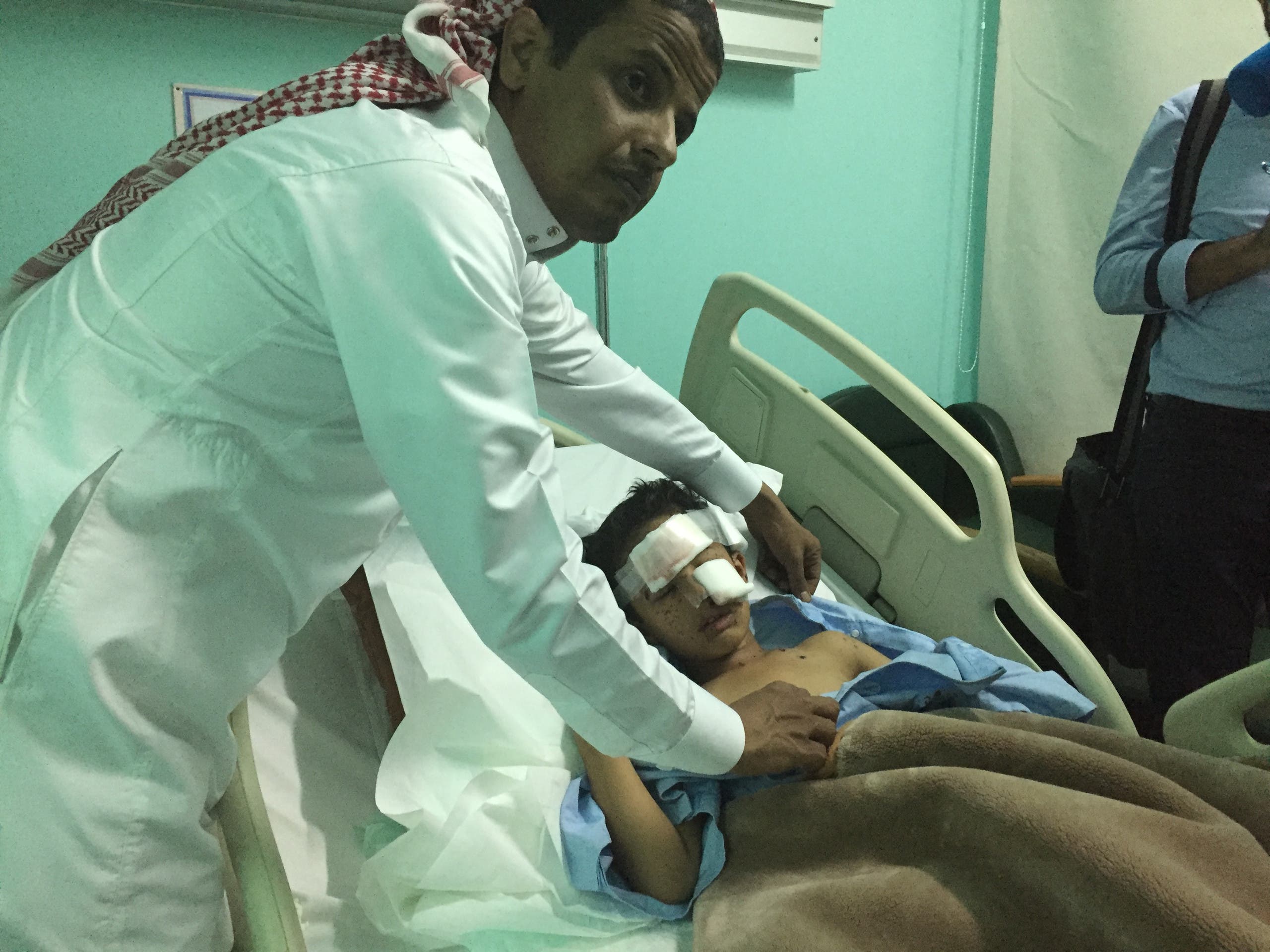 Mahdi Salah al-Abbas survived an attack on his house that killed his 3-year-old cousin Yahya. (Ismaeel Naar/Al Arabiya English)