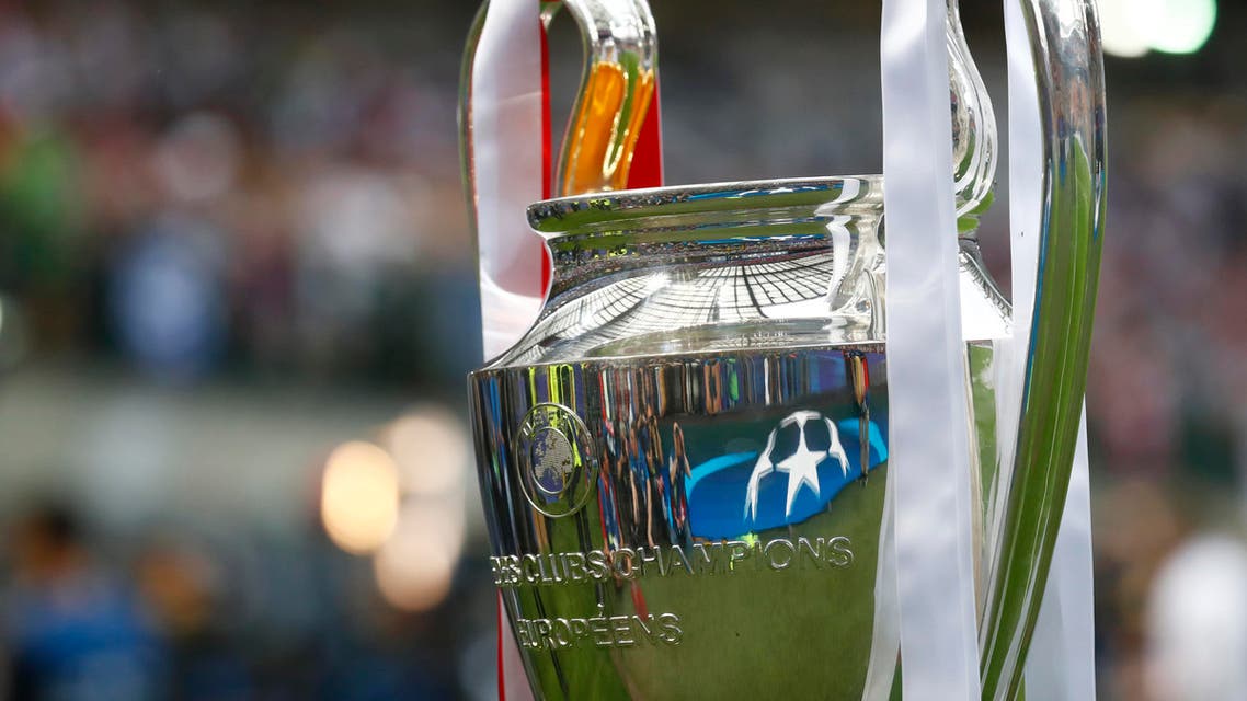 The Champions League trophy before the game reuterrs