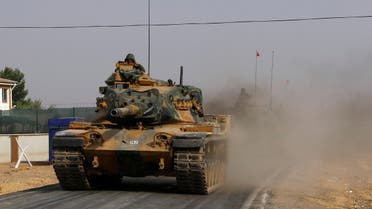 Turkish army tanks drive towards to the border in Karkamis on the Turkish-Syrian border in the southeastern Gaziantep province, Turkey, August 25, 2016. REUTERS