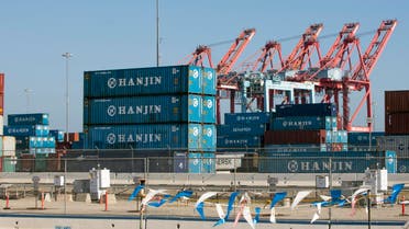 South Korea's Hanjin Shipping Co. containers are seen in the Port of Long Beach, California, on Thursday, Sep 1, 2016. Hanjin, the world’s seventh-largest container shipper, filed for bankruptcy protection on Wednesday and stopped accepting new cargo. (AP)
