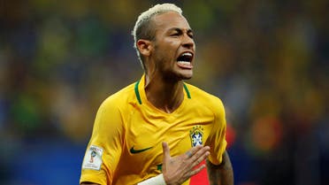  Neymar of Brazil celebrates after scoring a goal against Colombia. (Retuers)