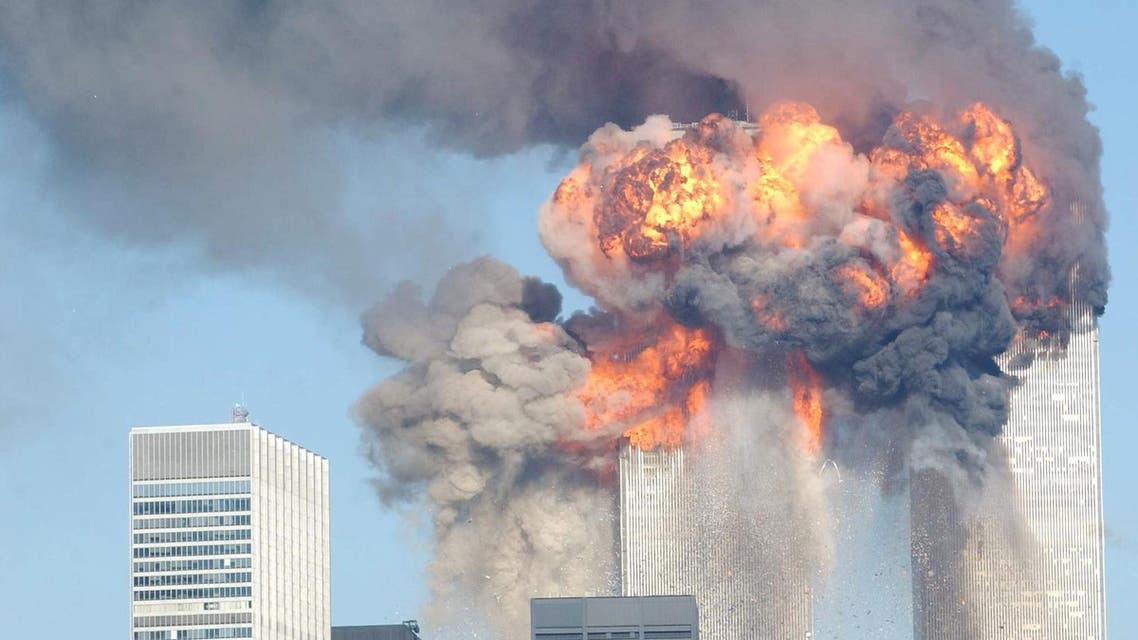 A fiery blasts rocks the World Trade Center after being hit by two planes Sept. 11, 2001 in New York City (File Photo: Spencer Platt/Getty Images/AFP)
