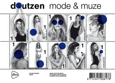 A postal stamp created by Dutch photographer Anton Corbijn, featuring model Doutzen Kroes. (Photo: AFP /POSTNL/ ANTON CORBIJN)
