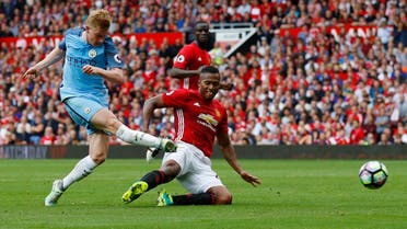 Manchester City’s Kevin De Bruyne hits the post (Photo: Reuters/Phil Noble)