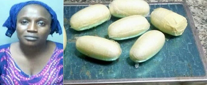 اللفات الشبيهة بالأقراص، أخرجوها من أمعائها، وفيها ما وزنه 931 غراماً كوكايين