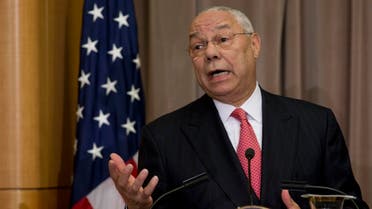 In this photo taken Sept. 3, 2014, former Secretary of State Colin Powell speaks at the State Department in Washington. Powell, in newly leaked emails, criticized both major presidential candidates, calling Donald Trump “a national disgrace” and lamenting Hillary Clinton’s attempt to equate her email practices with his. (AP Photo/Carolyn Kaster)