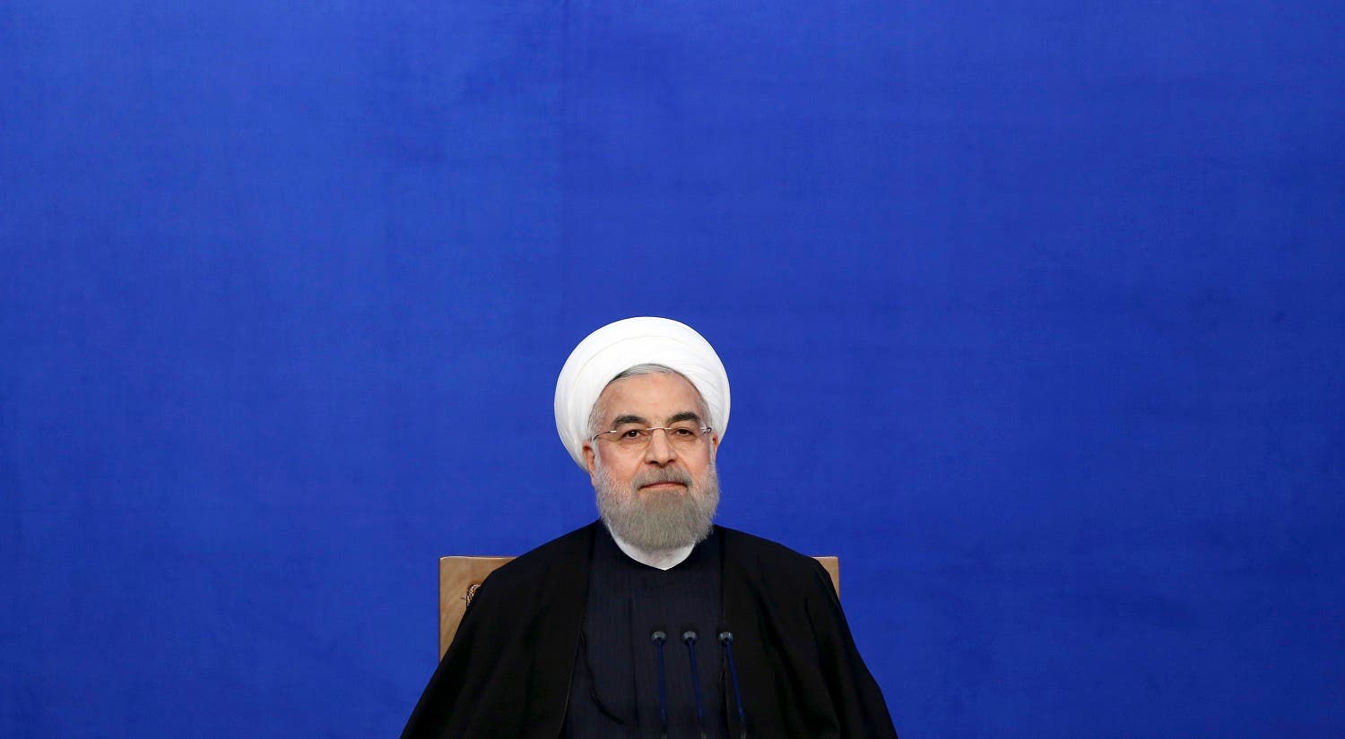 Iranian President Hassan Rowhani sits at the start of his press conference in Tehran. (File photo: AP)