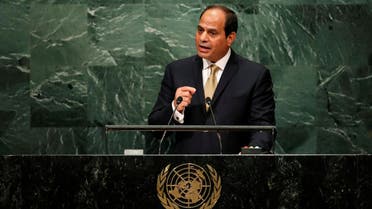 Egyptian President Fattah al-Sisi addresses the United Nations General Assembly in the Manhattan borough of New York. (Reuters)