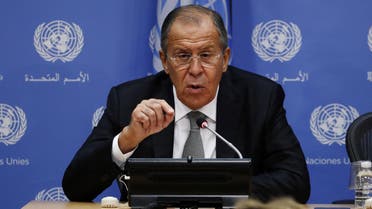 Russian Foreign Minister Sergei Lavrov takes part in a news conference at United Nations Headquarters in New York, U.S., September 23, 2016. REUTERS