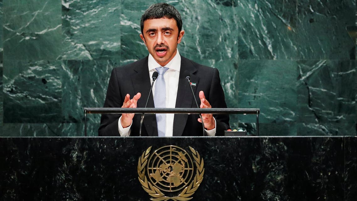 United Arab Emirates (UAE) Foreign Minister Sheikh Abdullah bin Zayed Al Nahyan addresses the United Nations General Assembly in the Manhattan borough of New York, U.S., September 24, 2016. REUTERS/Eduardo Munoz