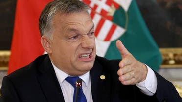 Hungarian Prime Minister Viktor Orban speaks to press after a meeting of Austrian Chancellor Christian Kern and his German and West Balkans counterparts on strategies to deal with Europe’s migrant crisis (Photo: AP/Ronald Zak)
