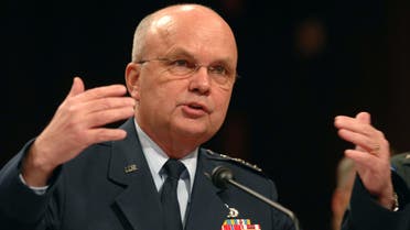  In this Feb. 5, 2008, file photo CIA Director, Lt. Gen. Michael Hayden, testifies about world threats before a Senate Intelligence Committee on Capitol Hill in Washington. In an interview with The Associated Press Tuesday, May 27, 2008, Hayden said there is "a big and continual push" to capture or kill al-Qaida leader Osama bin Laden, but his demise won't end the organization's menace. (AP)