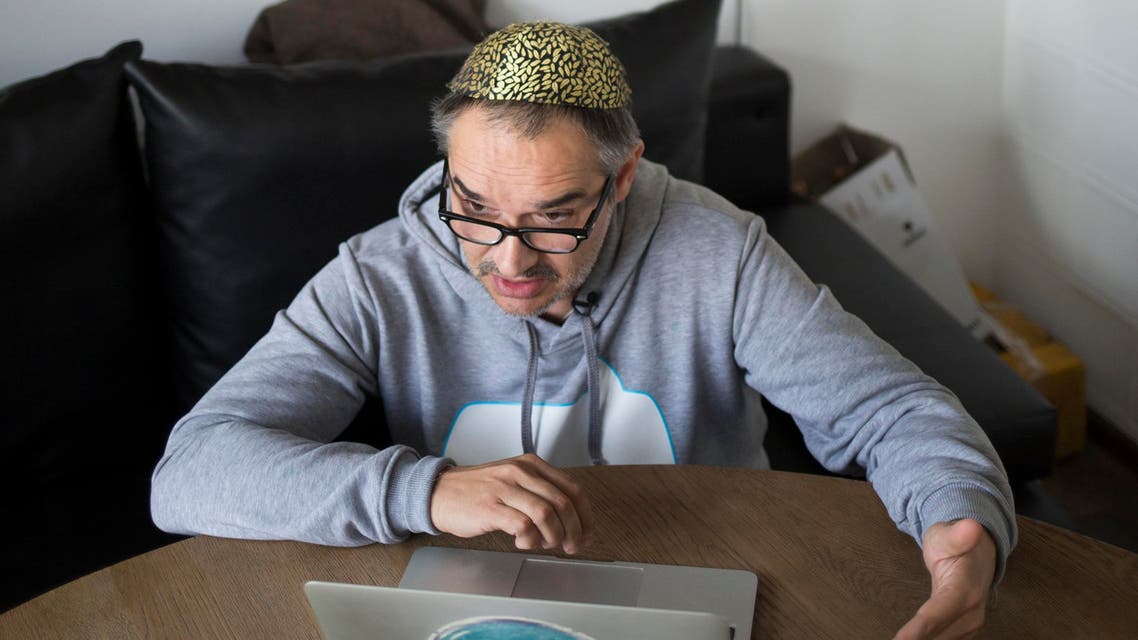 Anton Nossik, the famous blogger and civil activist, speaks to the Associated Press at his flat in Moscow, Russia. (AP)