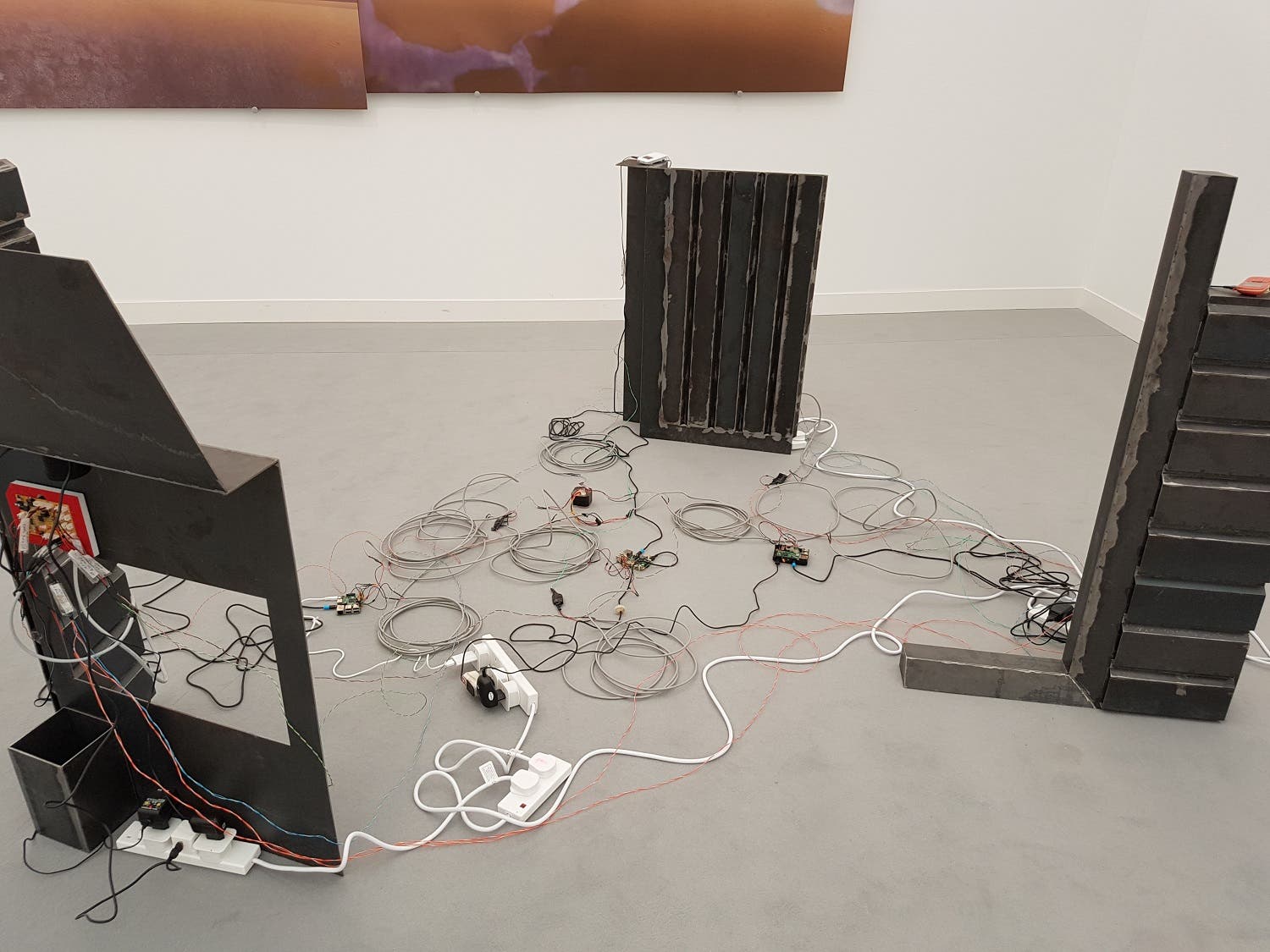 Shadi Habib Allah’s “A Defective Wave Shields Disparate Topographies” at the Green Art Gallery booth. (Saffiya Ansari/ Al Arabiya English)