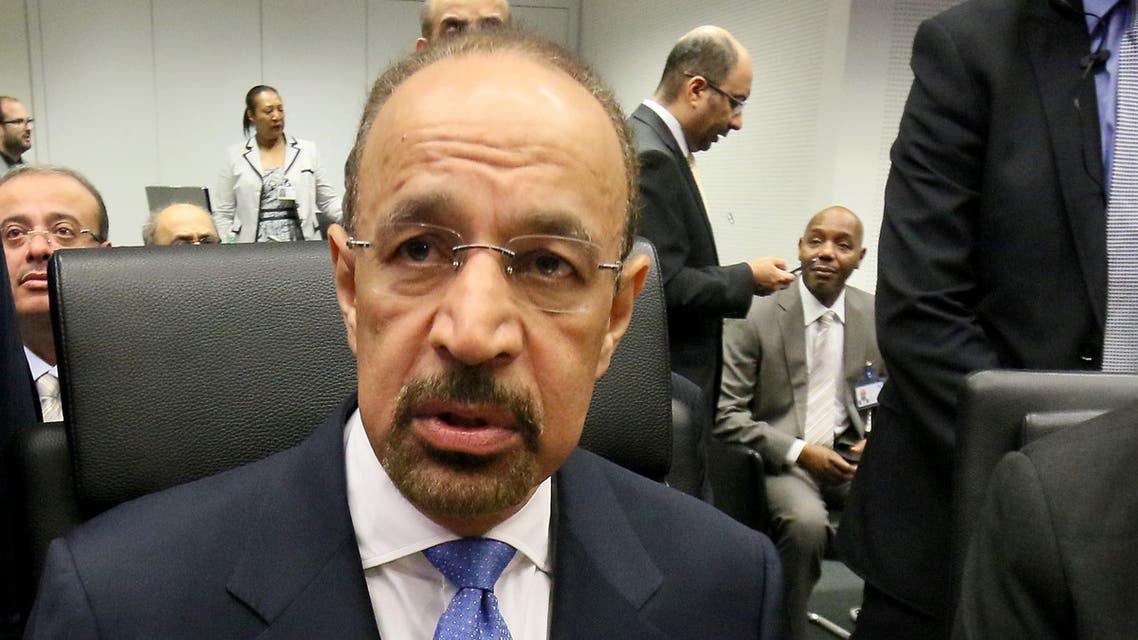 Khalid Al-Falih, Minister of Energy. Industry and Mineral Resources of Saudi Arabia speaks to journalists prior to the start of a meeting of the Organization of the Petroleum Exporting Countries, OPEC, at their headquarters in Vienna, Austria, Thursday, June 2, 2016. (AP Photo/Ronald Zak)