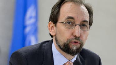 United Nations High Commissioner for Human Rights Zeid Ra'ad Al Hussein delivers a speech at the opening of a new Council's session on June 13, 2016 in Geneva. AFP
