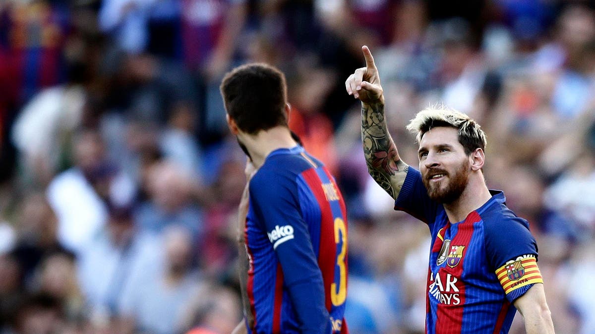 Messi scores three as 10-man Barca holds off Deportivo