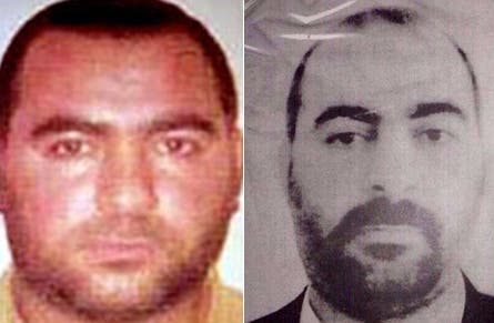 A combo of two handout pictures released by the US Department of State’s Bureau of Diplomatic Security (L) and by Iraqi Ministry of Interior shows photographs of Abu Bakr al-Baghdadi. (AFP)