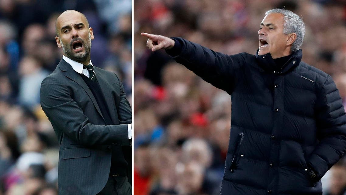 Both Guardiola and Mourinho are enduring their own struggles at present, with City and United a long way short of where they were expected to be by now. (Reuters)