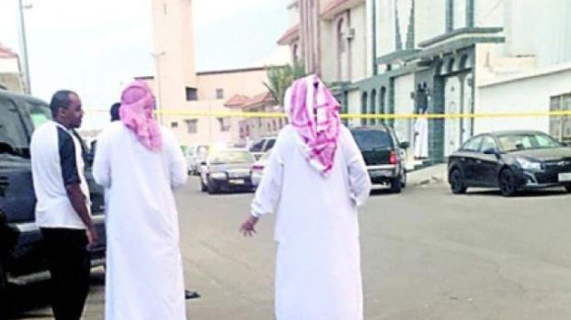 Police cordon off the area in Taif where a son decapitated his parents on Sunday. — Okaz photo
