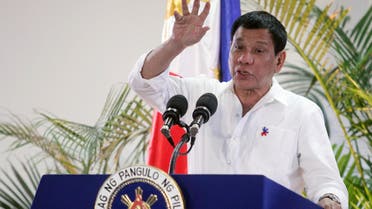 Philippines President Rodrigo Duterte gestures while answering questions during a news conference upon his arrival from a state visit in Japan at the Davao International Airport in Davao city, Philippines, on October 27, 2016. (Reuters)