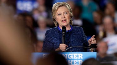 Democratic presidential candidate Hillary Clinton speaks during a rally at Theodore Roosevelt High School Friday, Oct. 28, 2016, in Des Moines, Iowa. (AP