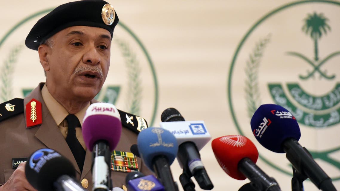 Saudi Interior ministry's spokesman Mansur al-Turki speaks during a press conference. (AFP)
