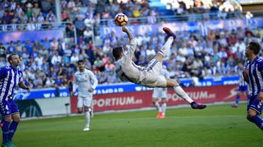 Cristiano Ronaldo answered his critics with a hat-trick as Real Madrid came from behind to win 4-1 at Alaves and go two points clear at the top. (AP)