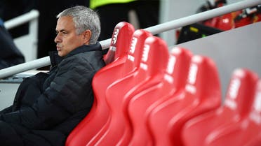 Manchester United's manager Jose Mourinho sits pitch side ahead of the English Premier League soccer match between Liverpool and Manchester United at Anfield stadium in Liverpool, England, Monday, Oct. 17, 2016. (AP)