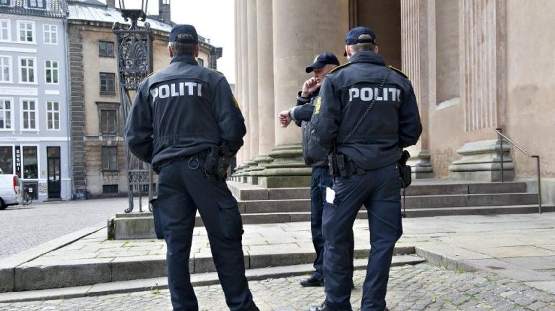 Danish police stand in front of Copenhagen City Court AFP