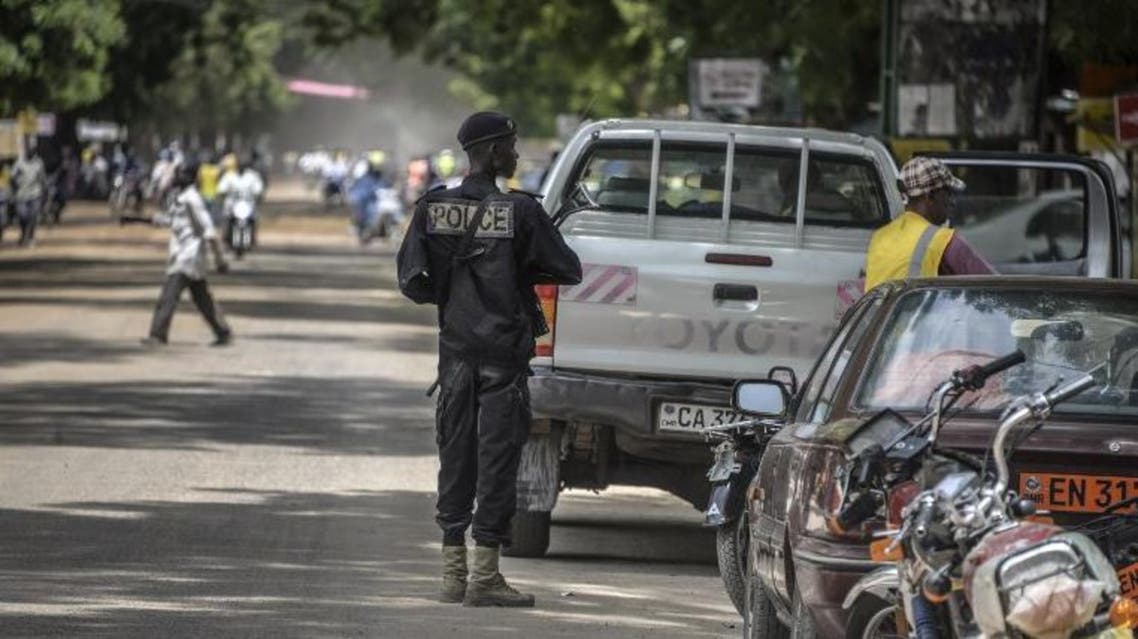 A Cameroonian policeman patrols in Maroua, in the extreme northern province, west of the Nigerian border, on September 16, 2016. AFP