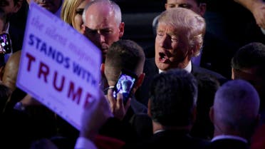 U.S. President-elect Donald Trump greets supporters at his election night rally in Manhattan, New York, U.S., November 9, 2016. (Reuters)