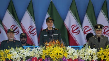 Iranian General Mohammad Bagheri, chief of staff of Iran's armed forces, speaks during the annual military parade, on Sept.21, 2016, in the capital Tehran. (AFP)