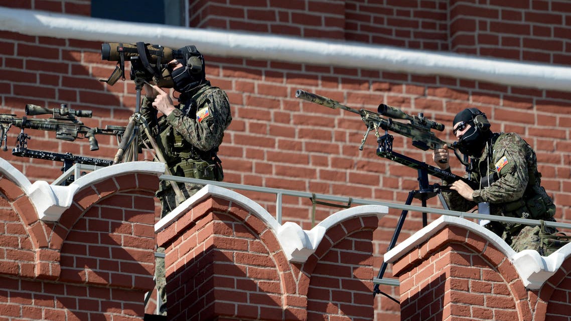 russia mpscow Snipers of FSO (Federal Security Service) secure Moscow's Red Square قناصة من هيئة الأمن الاتحادية في الساحة الحمراء موسكو روسيا