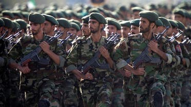 Iranian armed forces members march in a military parade marking the 36th anniversary of Iraq's 1980 invasion of Iran, in front of the shrine of late revolutionary founder Ayatollah Khomeini, just outside Tehran, Iran, Wednesday, Sept. 21, 2016. Iran's chief of staff of the armed forces said Wednesday a $38 billion aid deal between the United States and Israel makes Iran more determined to strengthen its military. (AP 